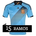 Camiseta de Sergio Ramos de la Selección Española Eurocopa 2012 Segunda Equipación
