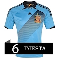 Camiseta de Iniesta de la Selección Española Eurocopa 2012 Segunda Equipación
