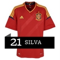Camiseta de Silva de la Selección Española Eurocopa 2012