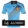 Camiseta de Xabi Alonso de la Selección Española Eurocopa 2012 Segunda Equipación