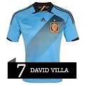 Camiseta de Villa de la Selección Española Eurocopa 2012 Segunda Equipación