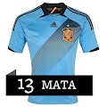 Camiseta de Mata de la Selección Española Eurocopa 2012 Segunda Equipación