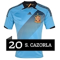 Camiseta de Cazorla de la Selección Española Eurocopa 2012 Segunda Equipación