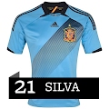 Camiseta de Silva de la Selección Española Eurocopa 2012 Segunda Equipación