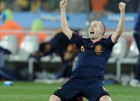 Camiseta de Iniesta de la Selección Española Segunda Equipación con Estrella