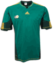 Camiseta de la segunda equipación de la selección de Sudáfrica para el Mundial de Sudáfrica 2010